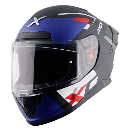 Axor Saber X Sports Motosiklet Kask Black Blue  MAT