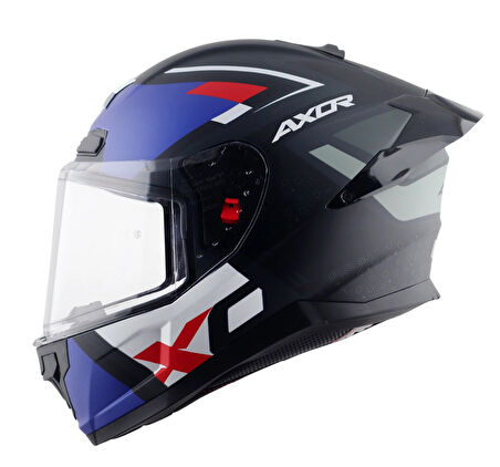 Axor Saber X Sports Motosiklet Kask Black Blue  MAT