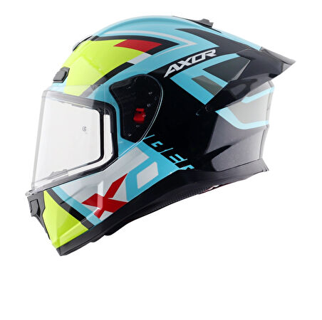 Axor Saber X Sports Motosiklet Kask Black Neon Yellow