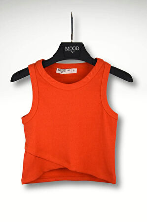 Kolsuz Crop Kruvaze Detaylı Top Atlet Tişört