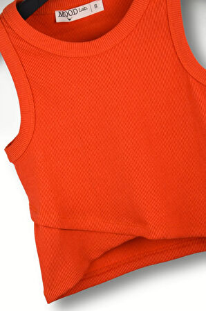 Kolsuz Crop Kruvaze Detaylı Top Atlet Tişört