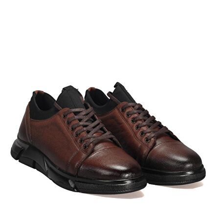Bordolli Taba Bağcıklı Deri Erkek Ayakkabı