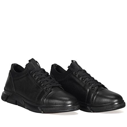 Bordolli Siyah Bağcıklı Deri Erkek Ayakkabı