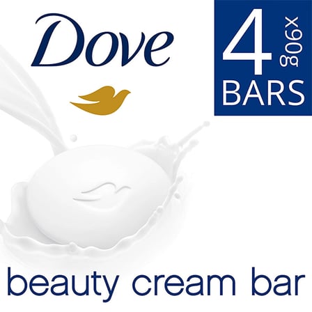Dove Beauty Cream Bar Original Yumuşak Pürüzsüz Bir Cilt İçin Nemlendirici Krem Sabun 90 gr x 4