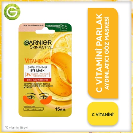 2 ADET Garnier C Vitamini Parlak Aydınlatıcı Göz Maskesi