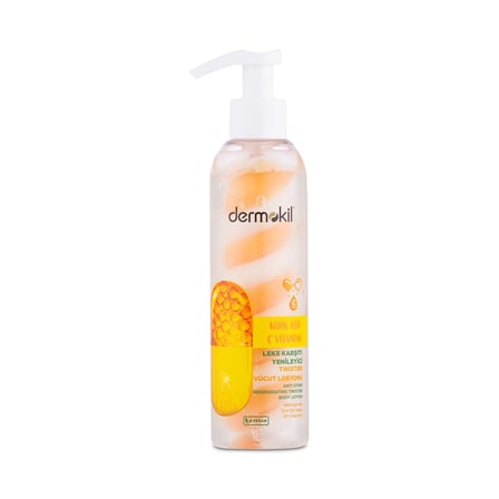 2 ADET Dermokil Kojik Asit C Vitamini Leke Karşıtı Yenileyici Twister Vücut Losyonu 200 ml