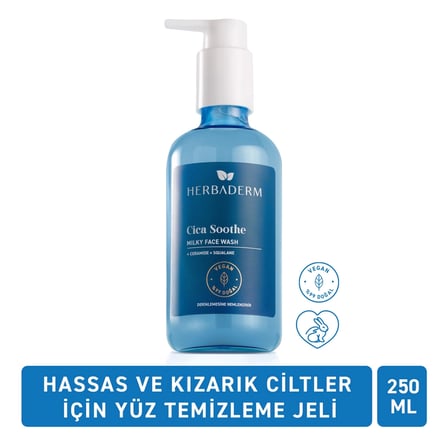2 ADET Herbaderm Cica Soothe Milky Yüz Temizleme Jeli 250 ml