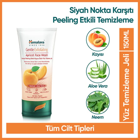 2 ADET Himalaya Kayısılı Peeling Etkili Hassas Yüz Yıkama Jeli 150 ml