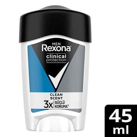 2 ADET Rexona Men Clinical Protection Erkek Stick Deodorant Clean Scent 45 ml