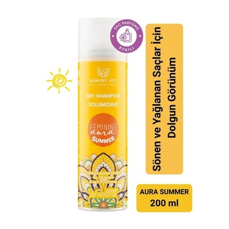 3 ADET Ashley Joy Feminine Aura Summer Saç Parfümü Etkili Kuru Şampuan 200 ml