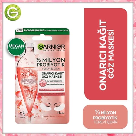 4 ADET Garnier 1/2 Milyon Probiyotik Türevi İçeren Onarıcı Kağıt Göz Maskesi