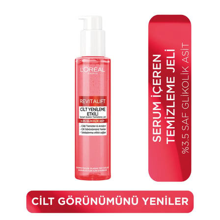 4 ADET Loreal Paris Revitalift Cilt Yenileme Etkili Temizleme Jeli 150 ml (Glikolik Asit)