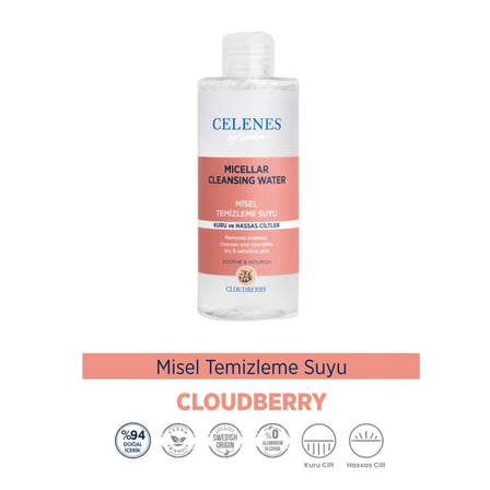 5 ADET Celenes Cloudberry Misel Temizleme Suyu 400 ml