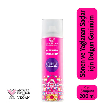 5 ADET Ashley Joy Feminine Aura Saç Parfümü Etkili Hacim Kuru Şampuan 200 ml