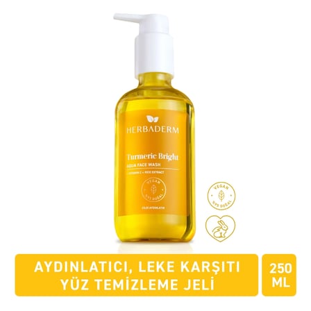 Herbaderm Turmeric Bright Aqua Yüz Temizleme Jeli 250 ml