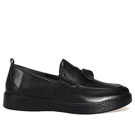 Bordolli Püsküllü Siyah Casual Erkek Ayakkabı