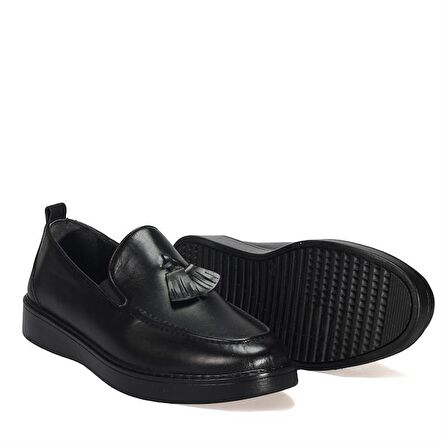 Bordolli Püsküllü Siyah Casual Erkek Ayakkabı