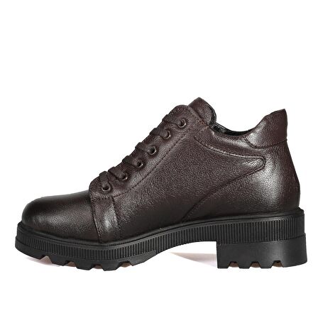 Bordolli Kahverengi Deri Kadın Bot