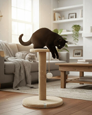 Reyo Pet Stepli Kedi Tırmalama Tahtası Bej