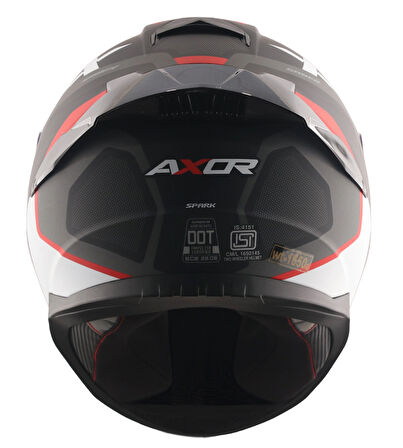Axor Saber Spark Motosiklet Kask Grey Red  MAT
