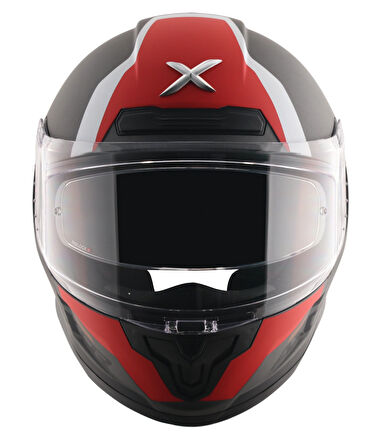 Axor Saber Spark Motosiklet Kask Grey Red  MAT