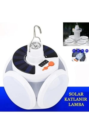Solar Güneş Panelli  45 Ledli 5 Bölüm 5 Modlu Yeni Nesil Katlanır Ev Ve Kamp Lambası