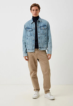 Erkek Tam Balıkçı Boğazlı Triko Lacivert Slim Fit Pamuklu Sık Örme Kazak NCS JEANS 3003