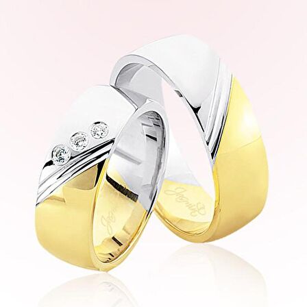 İki Renk Altın Alyans 3004