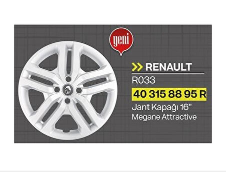 MEGANE ATTRACTİVE JANT KAPAĞI 16 İNC ( 1 ADET ) GLD-TR033