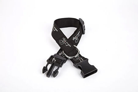 Köpek Desenli Dokuma Köpek Boyun Tasması 3 cm x 36-60 cm