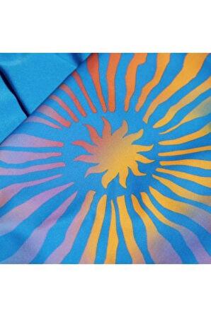 Speedo Digital Baskı Güneş Desenli Kız Çocuk Yüzücü Mayosu Turkuaz