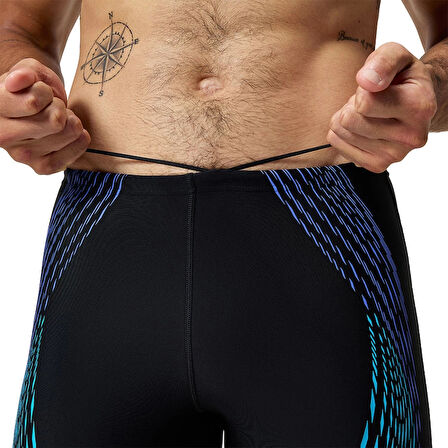 Speedo Duo Logo Print Mid Jammer Erkek Mayosu Siyah-Mavi