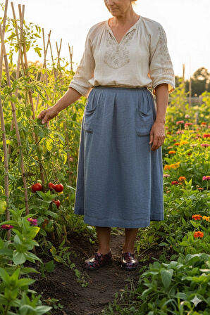 Zenne Çiçekli Bahçe ve Tarım Kadın Ayakkabısı 36-40 Turuncu