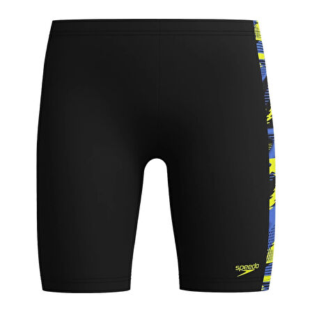 Speedo Hyperboom Panel Jammer Erkek Çocuk Yüzücü Mayosu Siyah-Sarı