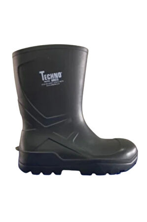 Techno Boots Poliüretan Soğuğa Dayanıklı Kısa Çelik Burunlu Yeşil Çizme