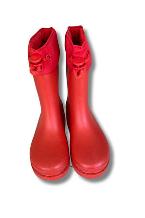 Konçlu Erkek Çocuk Yağmur Çizmesi 26-35 Kırmızı