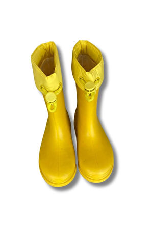 Konçlu Kız Çocuk Yağmur Çizmesi 26-35 Sarı