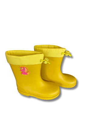 Konçlu Kız Çocuk Yağmur Çizmesi 26-35 Sarı