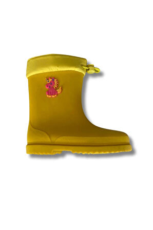 Konçlu Kız Çocuk Yağmur Çizmesi 26-35 Sarı