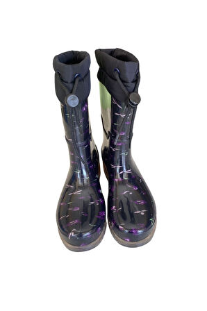 Konçlu Peluşlu Kadın Yağmur Çizmesi 36-40 Mor