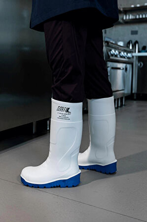 Techno Boots Poliüretan Soğuğa Dayanıklı Uzun Beyaz Çizme