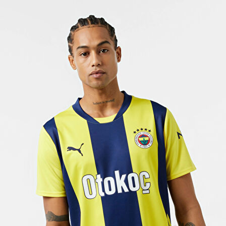 Puma 775360-01 Fenerbahçe 24/25 Erkek İç Saha Çubuklu Forması Sarı-Lacivert