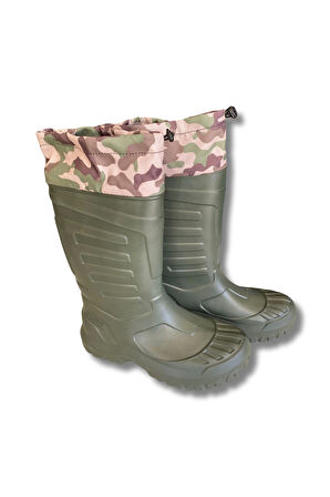 Serabien Soğuk-Sıcak İzolasyonlu Şok Emici Kaymaz Tabanlı Eva Kauçuk Çizme Yeşil