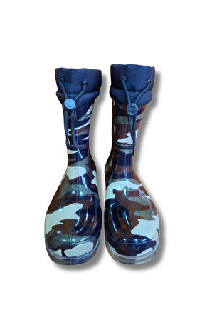 Konçlu Peluşlu Unisex Yağmur Çizmesi 36-40 Yeni Askeri Kamuflaj