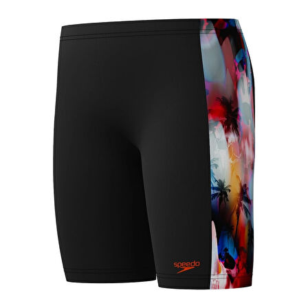 Speedo Digi Allover Panel Jammer Erkek Çocuk Yüzücü Mayo Siyah-Turuncu