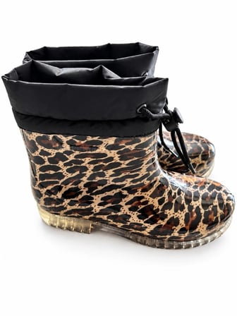 Belix Peluşlu Potin Kadın Yağmur Botu Leopar 36-40