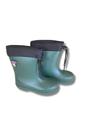 Konçlu Erkek Çocuk Yağmur Çizmesi 26-35 Yeşil