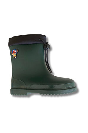 Konçlu Erkek Çocuk Yağmur Çizmesi 26-35 Yeşil