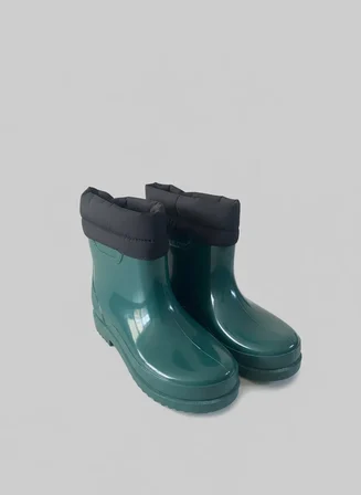 Konçlu Peluşlu Unisex Potin Kadın Yağmur Botu 36-40 Yeşil