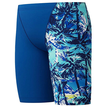 Speedo Allover Leg V Cut Jammer Erkek Çocuk Yüzücü Mayosu Mavi